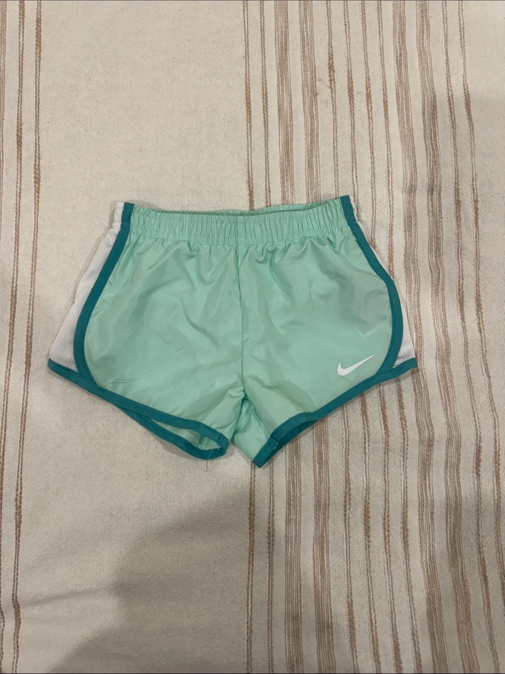Nike Girl's Mint Teal Trim Athletic Shorts